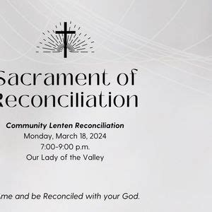 Community Lenten Reconciliation, Our Lady of the Valley Roman Catholic ...