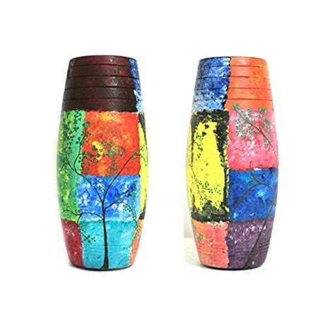 Buy Inbox Design I Hand-painted terracotta vase I The last leaf I Size ...