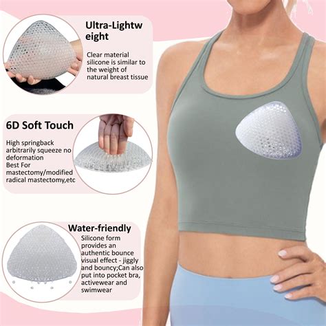 ABF Silicone Swim Form Breast Prosthesis Enhancement Inserts for Mastectomy Pockets Bra Swimsuit ...