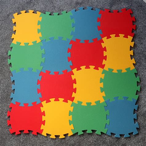 Laeto Tiny and Tikes 16 Pack Colourful Indoor Outdoor Square Soft Foam ...