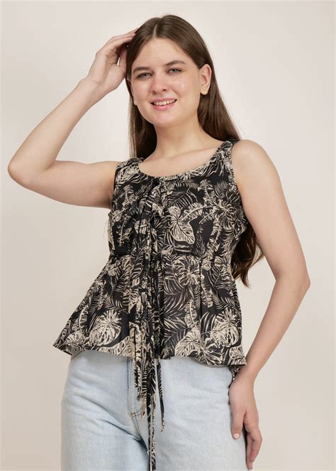 Versatile Chic Off-Black Sleeveless Peplum Top By Wyshlist