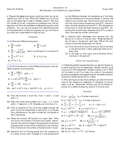 Image result for Diff EQ Practice Problems
