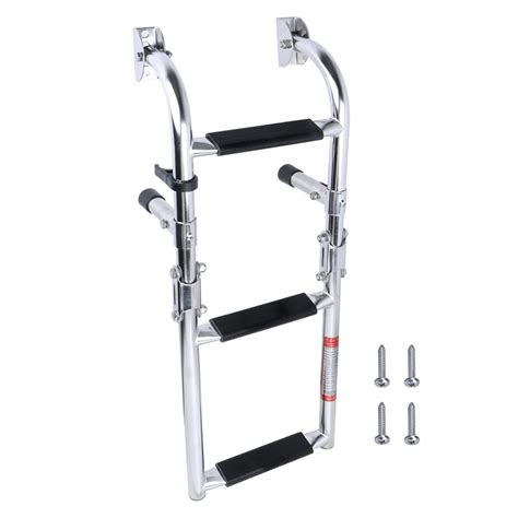 Folding Boat Ladder Stainless Steel 3 Step Swim Ladder Collapsible ...
