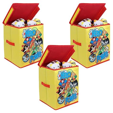 PrettyKrafts Fabric Dc Super Friends Toys Organizer (Set of 3 Pieces ...