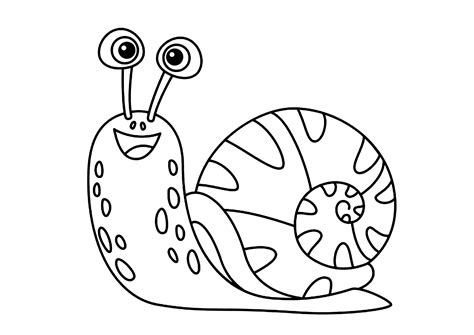 Simple coloring snail - Snail Coloring Pages