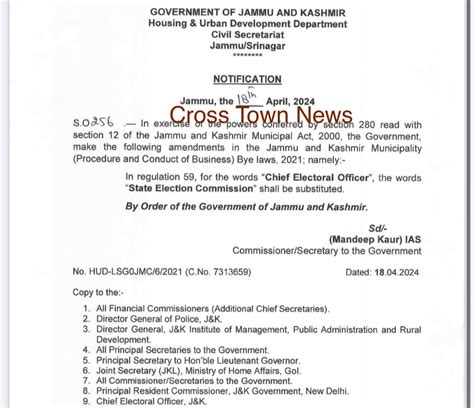 Amendment in Municipality Procedure and Conduct of Bussiness) Bye Laws ...