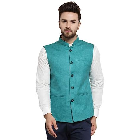Buy TREEMODA Sea Green Nehru jacket For Men Designer Nehru Jacket ...