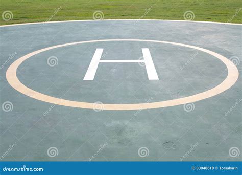Helicopter landing pad stock photo. Image of landscape - 33048618
