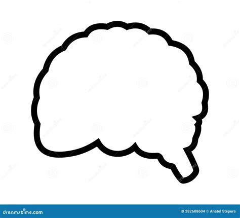 Brain Icon in Flat Style. Human Brain Outline. Stock Vector - Illustration of design, medical ...