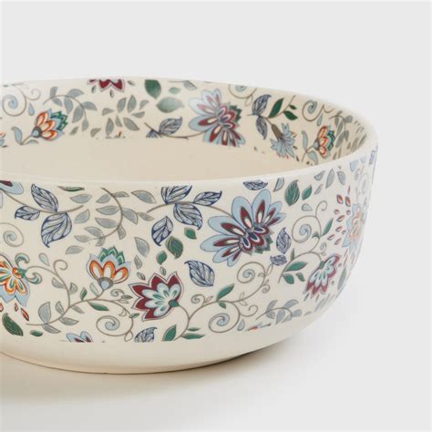 Buy Fiesta White Floral Print Stoneware Serving Bowl - 1.5l from Home ...