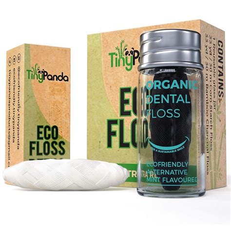Dental Floss - Eco Friendly - Bamboo Charcoal With Refillable Glass ...