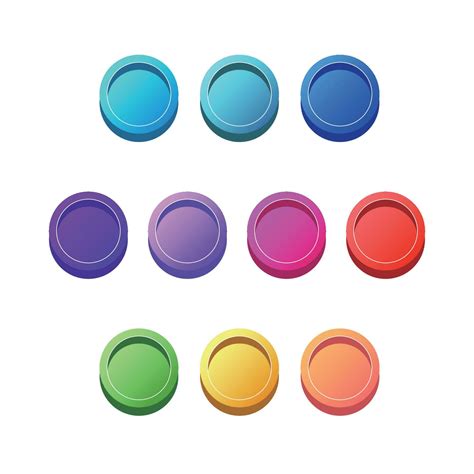 Simple of gradient buttons.Collection of colorful buttons in flat style ...