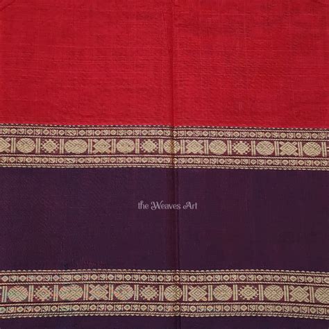 Mahija - Cardinal Red Color Handloom Ganga Jamuna Lakshadeepam Kanchi