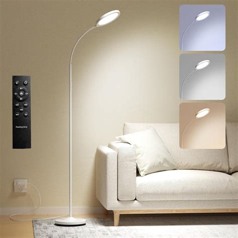 Cream White Floor Lamp,Super Bright Dimmable LED Lamps for Living Room ...