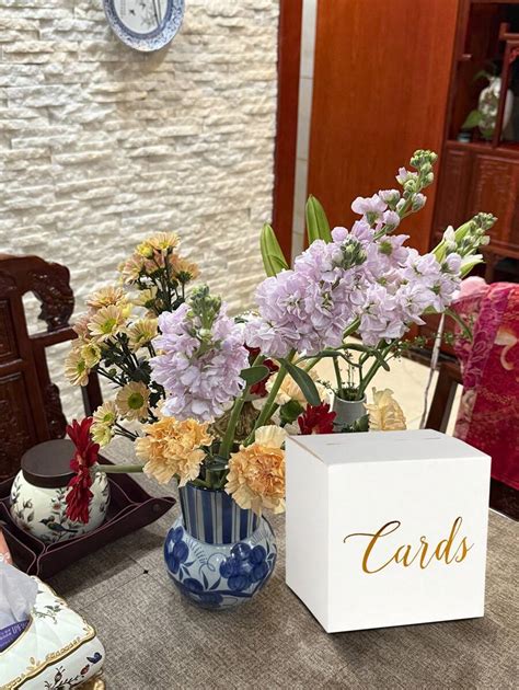 11pcs White Card Box With Gold Foil Design, Wedding Party Card Box ...