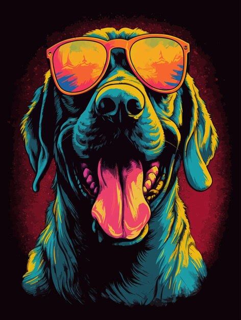 Funny dog retro design vector illustration print for tshirts | Premium ...