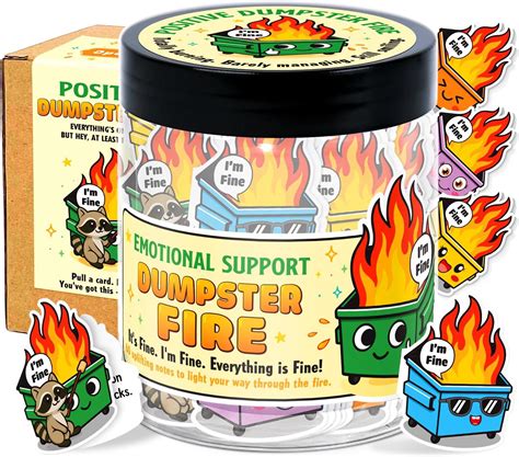 Amazon.com: Emotional Support Dumpster Fire – Funny Dumpster Fire Gifts ...