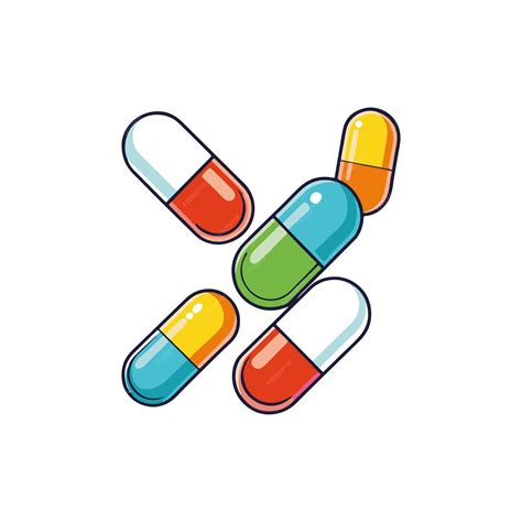 Pills clip art vector | Premium AI-generated vector