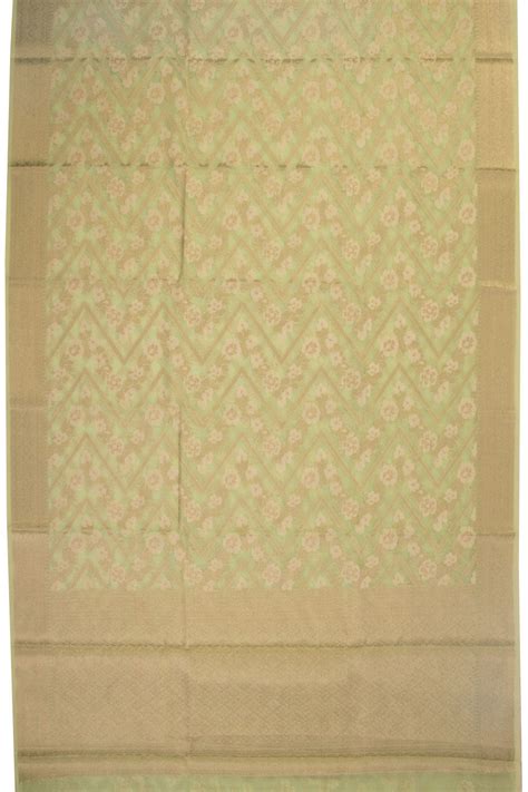 Mint Green Handloom Banarasi Silk Cotton Saree 10070491 – Avishya.com