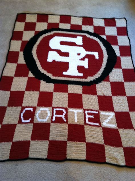 crochet 49ers blanket