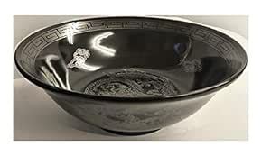 Buy Japanese Ramen Bowl, Mino-Yaki Ceramic, Large Size 21cm 1.1L, Black ...