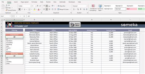 Image result for Employee Database Excel Template