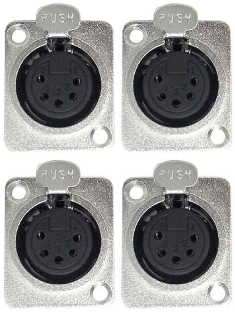 CESS 5-Pin XLR Female Socket Connector Panel / Chassis mount (#64: XLR ...