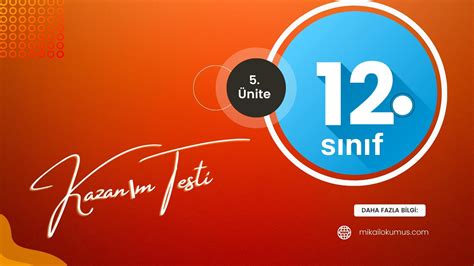 Din Kültürü ve Ahlak Bilgisi 12. Sınıf 5. Ünite Kazanım Testleri ...