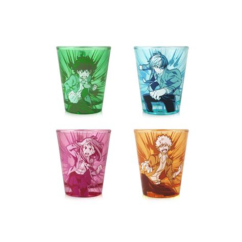 Buy My Hero Academia Shot Glass, MHA Set Of 4 Shot Glasses, Deku ...