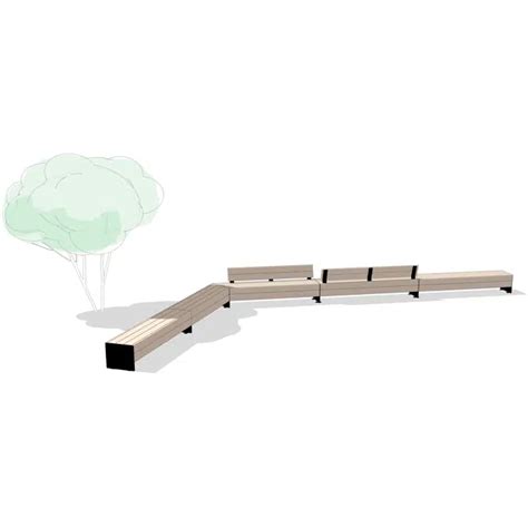 BIM objects - Free download! Camino 60° Benches | BIMobject