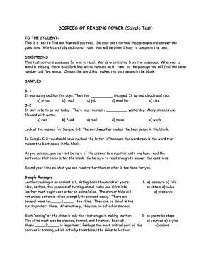 Degrees Of Reading Power Test Booklet 2020-2026 - Fill and Sign ...