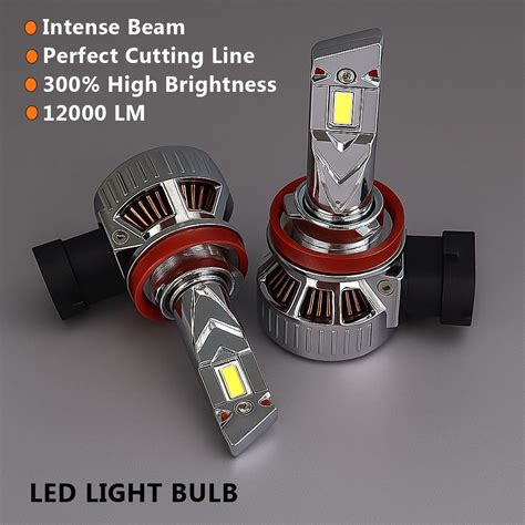 Auto Pearl H8 LED Headlight Bulbs for Car – 120W, 12000LM, 6000K Cool ...