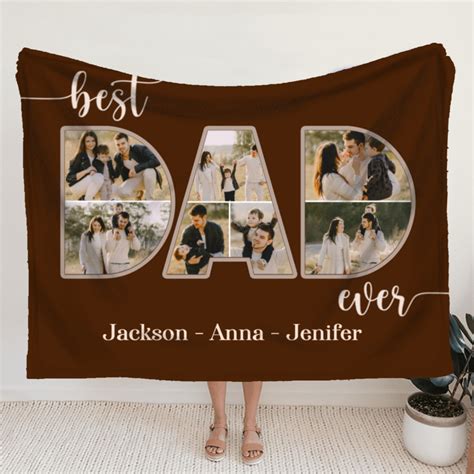 Best Dad Ever Photo Collage Blanket, Personalized Father Day Gifts ...