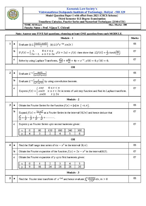 VTC 18MAT31 QP-Scheme-1 - Karnatak Law Society’s Vishwanathrao ...