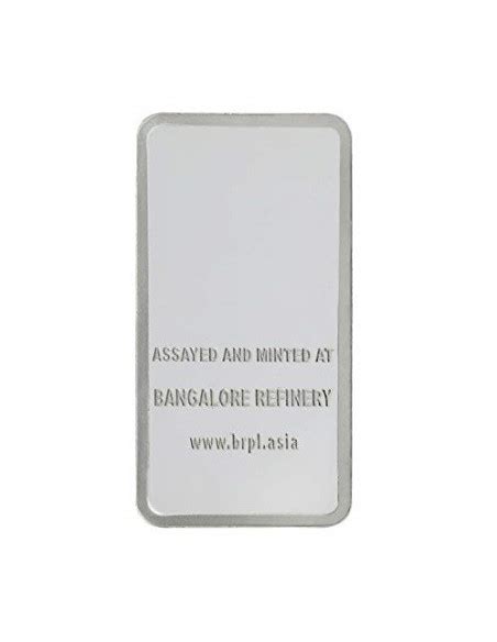 Bangalore Refinery Silver Bar Of 10 Grams in 999 Purity / Fineness