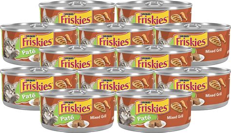 Amazon.com : Purina Friskies Pate Wet Cat Food, Mixed Grill (Pack of 12 ...