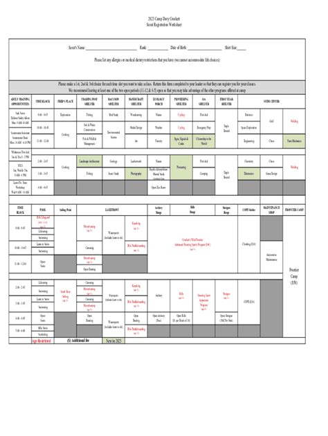 Fillable Online Camp Davy Crockett: Home Fax Email Print - pdfFiller