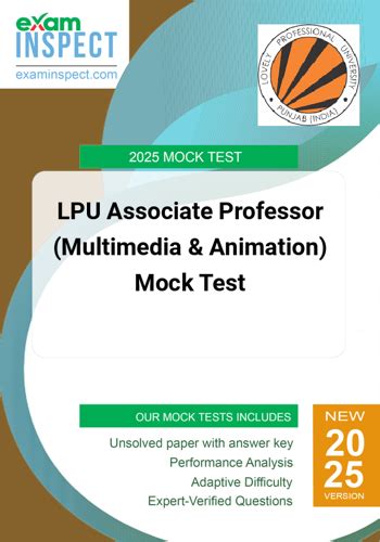 Buy LPU Associate Professor (Multimedia & Animation) Mock Test 2025 ...