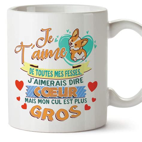 Buy Mugffins Funny Mug/Mug "Je t'aime de Tous Mes Fesses" (I Love You ...
