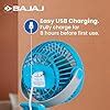 Bajaj Pygmy Mini Fan 110MM | USB Charging | Multi-Clip Function ...