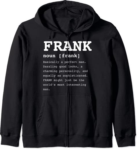 Funny Frank Gifts for Personalized Name Definition Frank Zip Hoodie ...