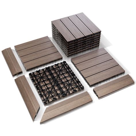 Amazon.com: 24PCS Interlocking Deck Tiles Outdoor - Weatherproof Heavy ...