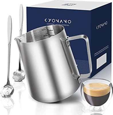 Buy HASTHIP® 20oz Milk Frothing Pitcher with Scale Stainless Steel ...