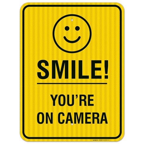 Smile Your On Camera Sign, Security Video Surveillance Sign, - Walmart.com