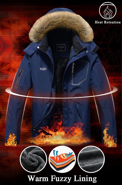 Buy DLGJPA Men's Mountain Waterproof Ski Jacket Hooded Windbreakers ...