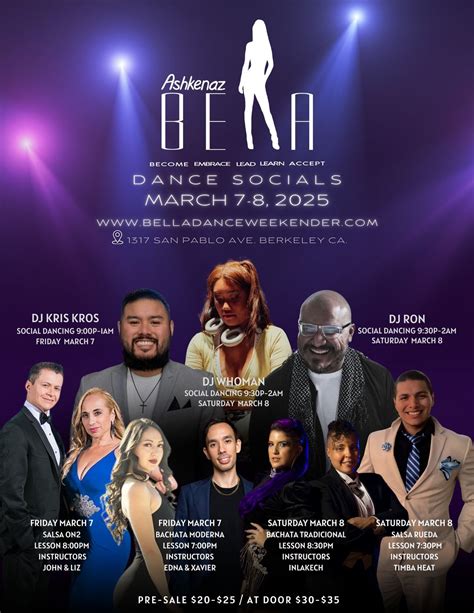 BELLA Latin Dance Socials - March 2025, Ashkenaz, Berkeley, 7 March to ...