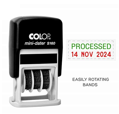 Buy PrintValue Colop Mini Dater S-160 Processed Text with Date Self ...