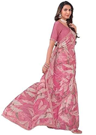 Buy Laxmipati Ishita Pink Floral Printed Silk Saree (N-2925) at Amazon.in