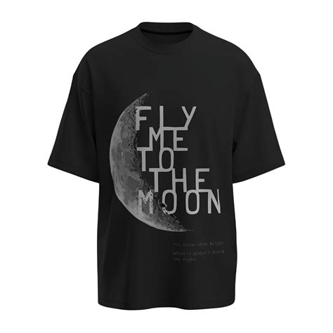 Black Oversized T-shirt - Unbound "Fly Me To The Moon" Kashiba Ü ...