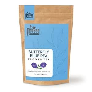 Mohan Farm Organic Butterfly Blue Pea Flower Tea Natural Sun Dried ...